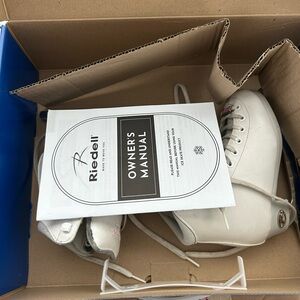Riedel Ruby Kids White Ice Skates size kids 12 (gently worn) newly sharpened.